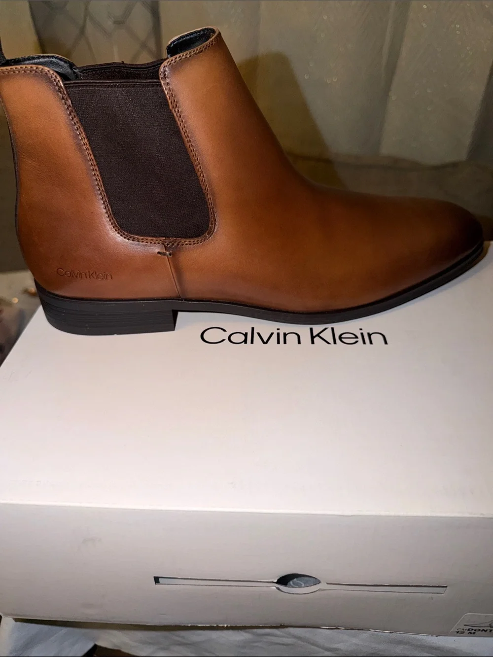 Calvin Klein Brown Leather Chelsea Chukka Boots